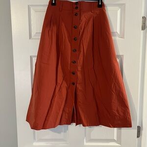 Madewell A-Line Button-Front Skirt in Orange